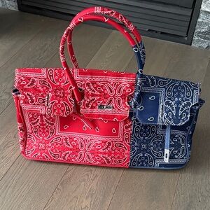 Red and Blue Paisley Women's Bag